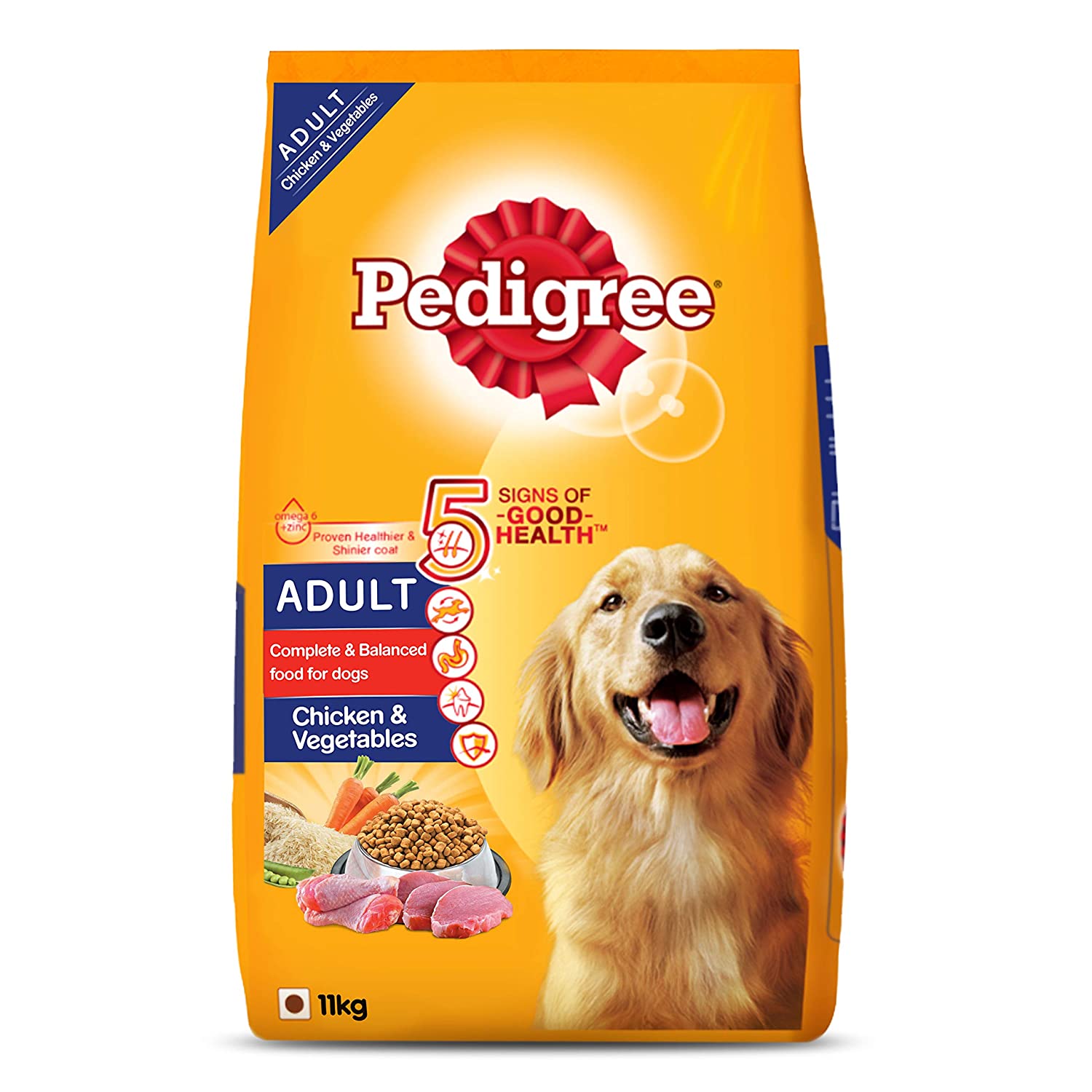 PEDIGREE Adult Dry Dog Food, Chicken & Vegetables, 11 Kg Pack Skylark